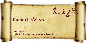 Korbel Éva névjegykártya