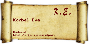 Korbel Éva névjegykártya