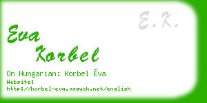 eva korbel business card