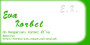 eva korbel business card